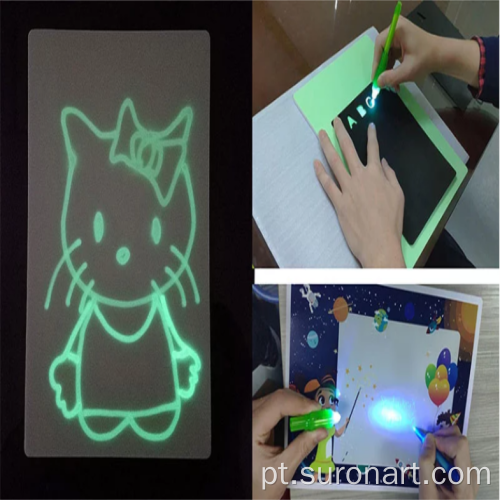 Prancheta de desenho luminosa mágica com bloco de desenho